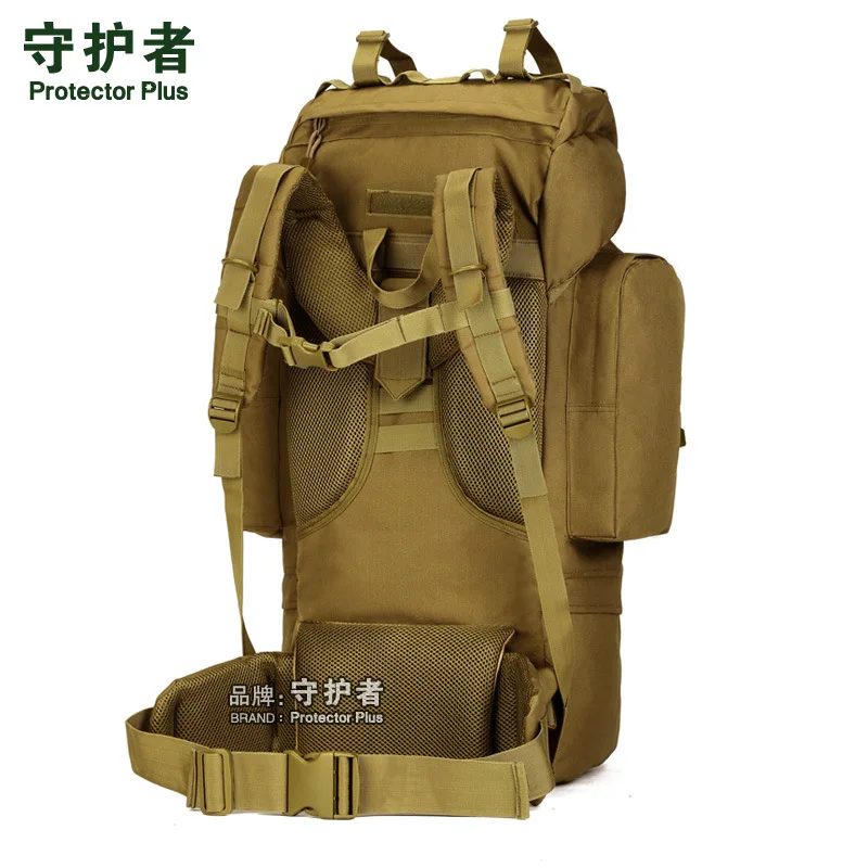 Protector Plus outdoor camping tactical backpack waterproof bag travel backpack luggage large backpack belt shoe warehouse 65L