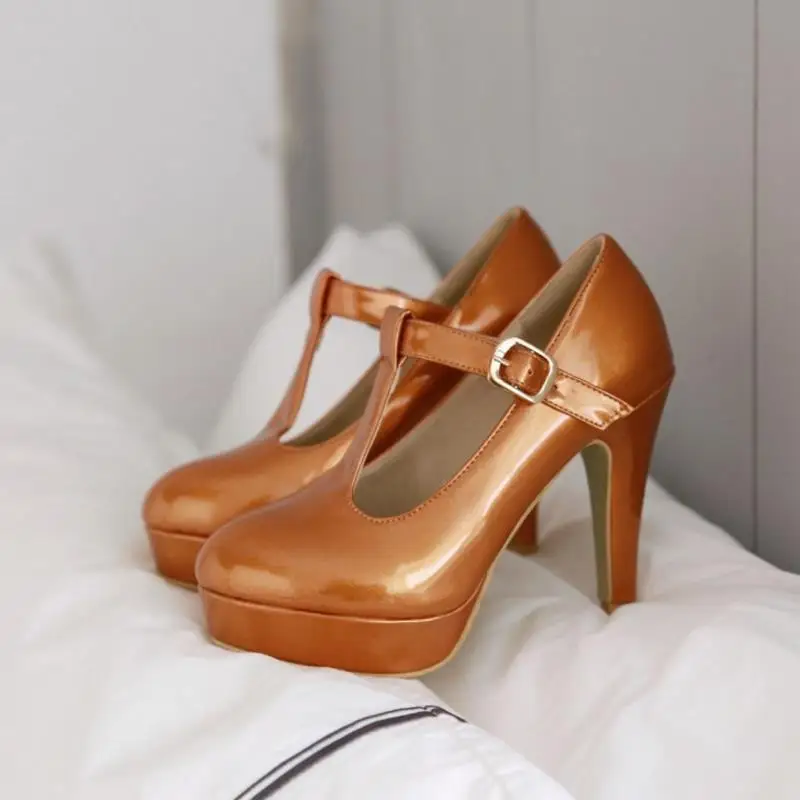 KemeKiss Size 31-48 2019 New Arrived Women High Heel Shoes Women Round Toe T Strap Platform Sexy Pumps Women OL Lades Footwear