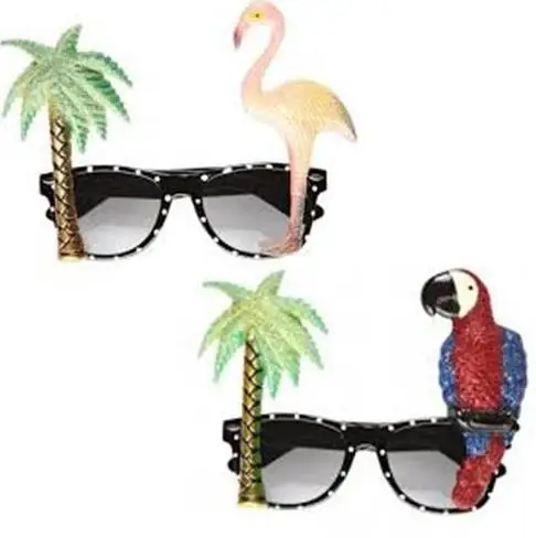 Flamingo Sunglasses Glasses Hawaiian Fancy Dress Cocktail Novelty Tropical Beach 