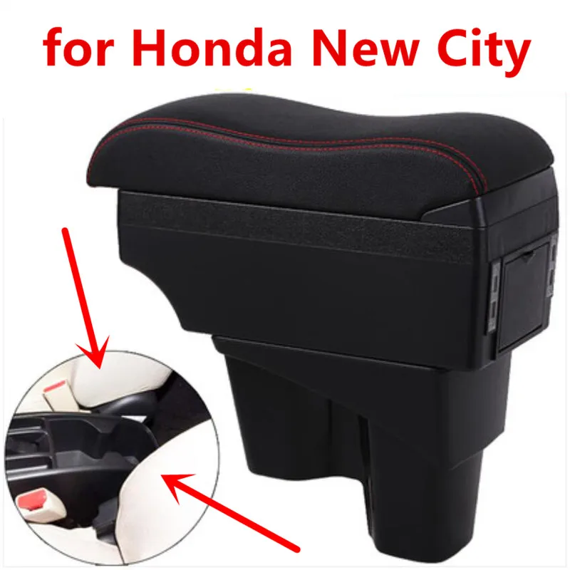 Для Honda New City box зарядка через usb повысить двойной слой центральный магазин содержание Подстаканник Пепельница аксессуары