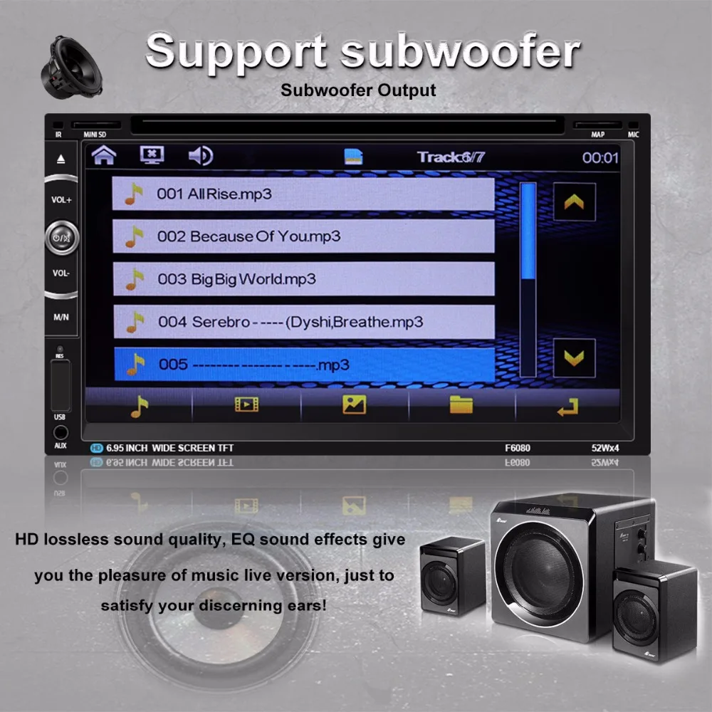 Cheap Car Radio 2 Din Car GPS Navigation Autoradio auto radios DVD Car Multimedia Player Subwoofer Touch Screen Rear view camera 8