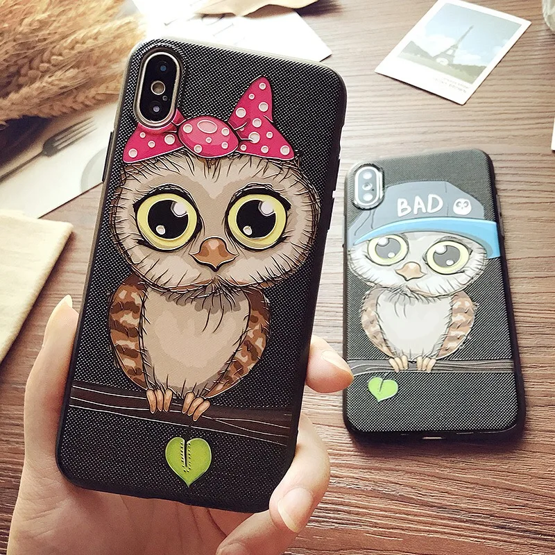 MYSUN Новый Модный 3D рельефный чехол для телефона iPhone 8 8Plus 7 Plus с рисунком мультяшной