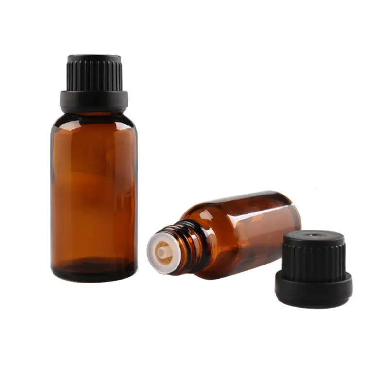 

6pcs 15ml/20ml Empty Amber Brown Glass Euro Orifice Dropper Bottles Essential Oil Liquid Aromatherapy Pipette Vials Containers