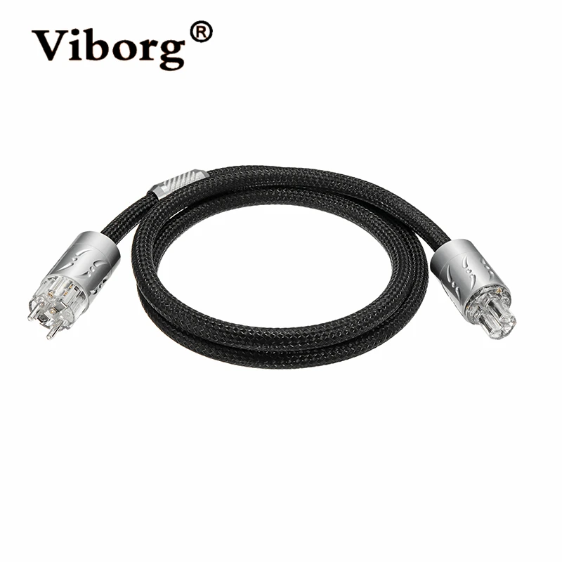 

Viborg ETR-VP1501 Hifi Speaker Power Cable Rhodium Plating Connector EU Power Plug 1.8m Hi-End