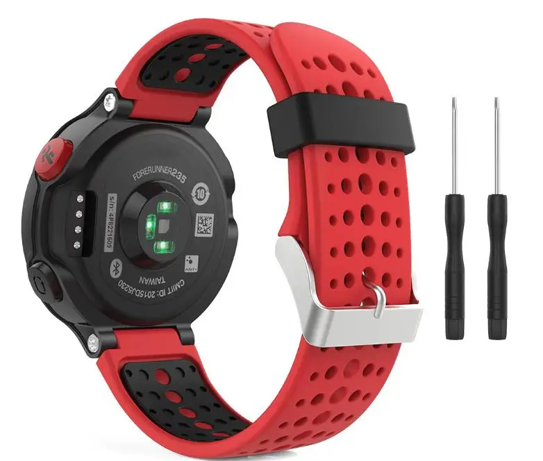 Силиконовый ремешок для наручных часов для Garmin Forerunner 230 235 235 Lite 220 620 630 735XT Смарт Ремешки для наручных часов аксессуары браслет - Цвет: red black