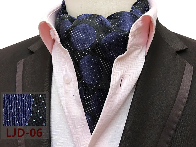 Роскошный мужской галстук Ascot в винтажном стиле, шелковый галстук с узором пейсли, узор в горошек, цветочный жаккардовый галстук для бизнеса, вечерние, аксессуары