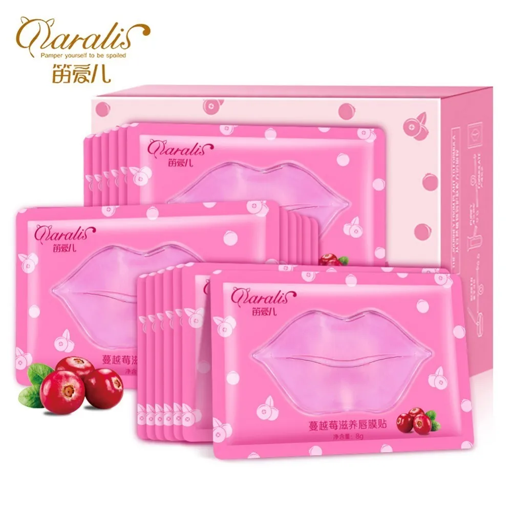 

20pcs Cranberry Extract Moisturizing Collagen Lip Mask Moisture Essence Lip Care Pads Anti Ageing Wrinkle Patch Deep Hydrating