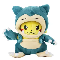 20 см Snorlax cos плюшевый Пикачу Кукла-игрушка из мультфильма с принтом милых животных; женские хлопковые ботинки с плюшевой подкладкой мягкие