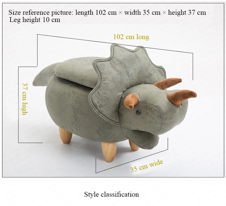 15%, в форме динозавра креативный деревянный табурет для ног прочный для хранения обуви скамейка диван с бронзовая ткань деревянные ножки многоцветный