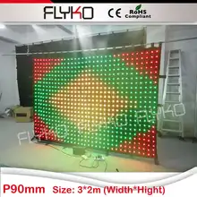 Flash Video Play низкая цена полноцветная DJ СВЕТОДИОДНЫЙ занавес 2x3 м p9cm