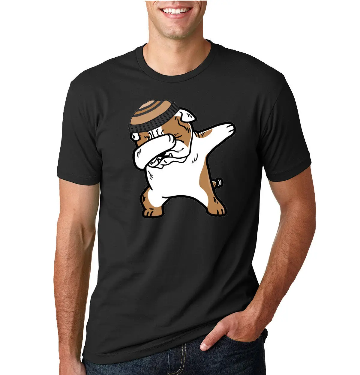 Вытирая бульдог Мужская Собаки Футболка Graphic животных Tee | одежда