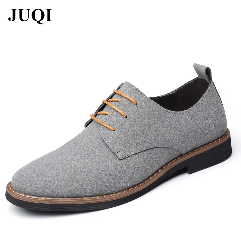 

2019 Hot Sale Men Casual Leather Shoes Oxford Suede Leather Men's Business Flats Male Comfortable Lace Up Classic Shoes 4 Colors
