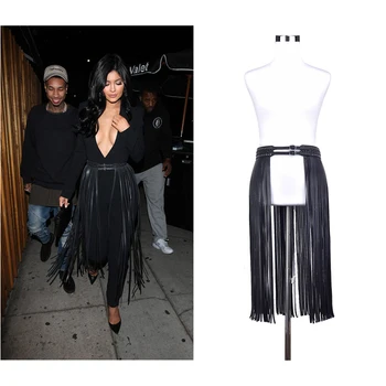 

New long tassels side skirts girdle decorative penwalk party wild fashion trendy personality tassel designer belt for women