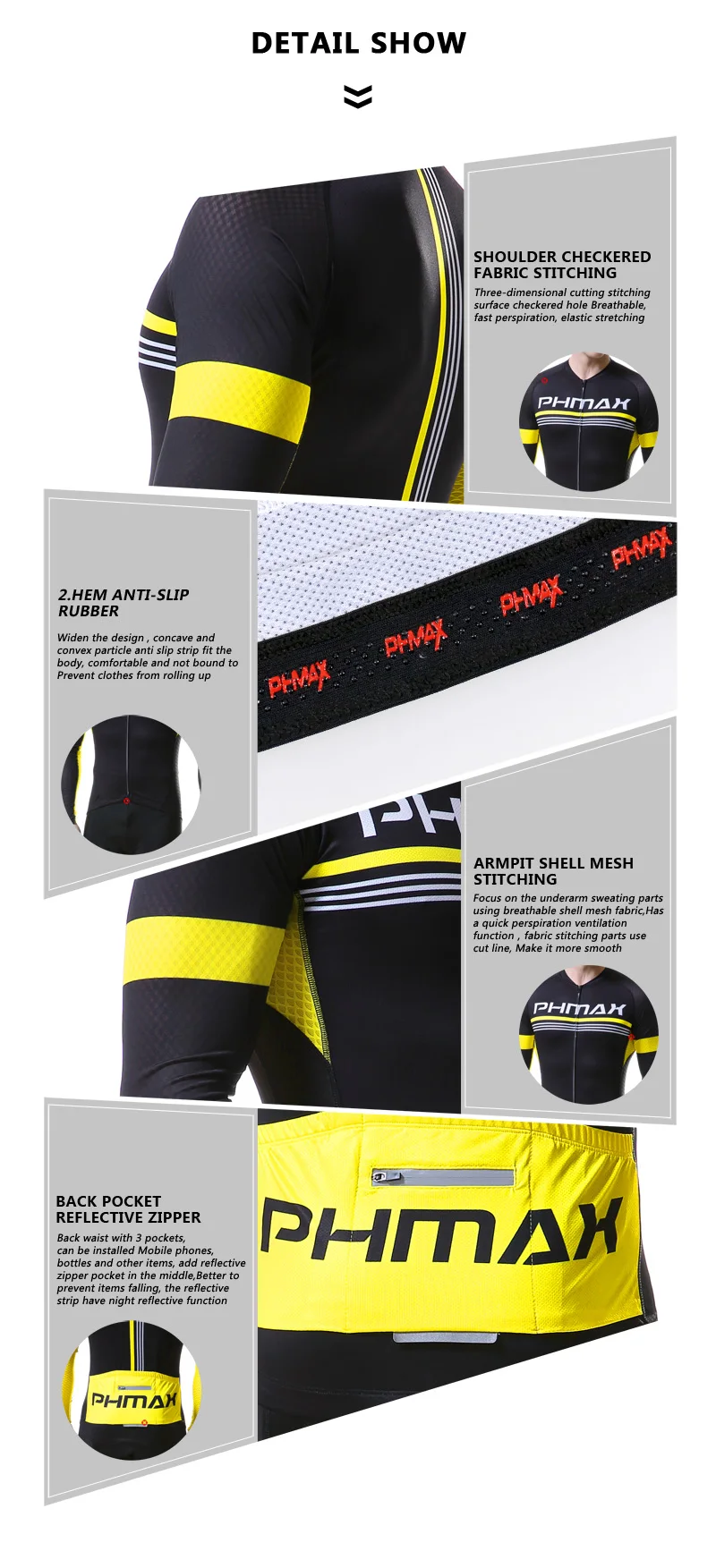 PHMAX Pro Велоспорт Джерси MTB велосипед спортивная одежда дышащий MTB Одежда для езды на велосипеде для человека быстросохнущая велосипедная одежда