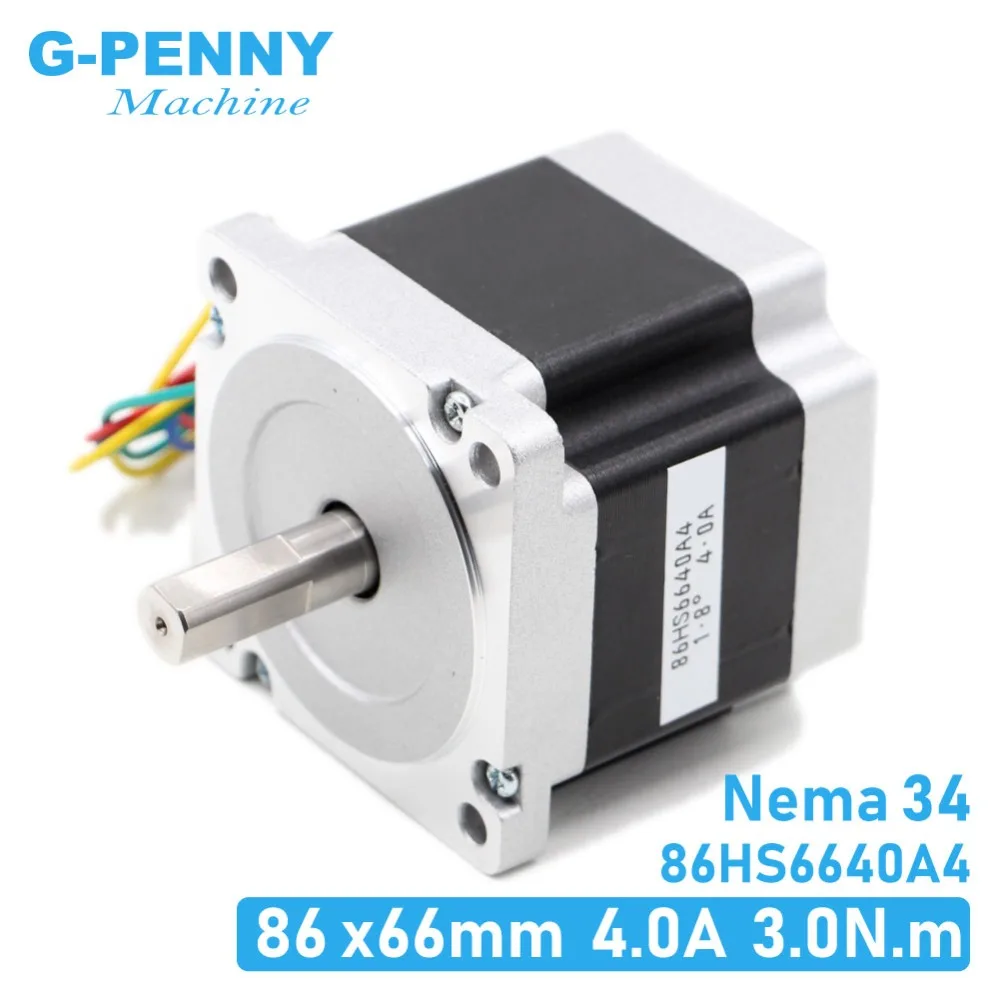 Шаговый двигатель NEMA34 86x66 мм 3N.m 4A D14 шаговый 428Oz in Nema 34 для гравировального станка с