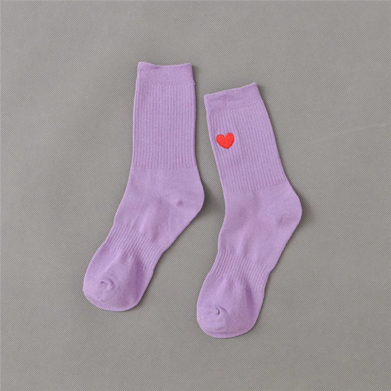 La MaxPa/2 пары, женские длинные хлопковые носки в стиле Харадзюку, японские новые носки с сердечками, носки в стиле хип-хоп, однотонные