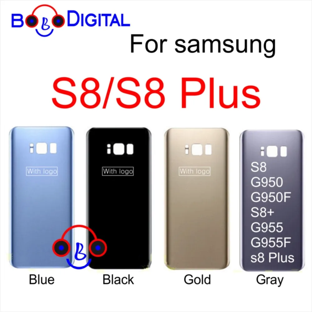 

For Samsung S8 G950F Back Glass Battery Cover Door Rear Glass Housing For Samsung S8 Plus S8+ G955F Back Cover