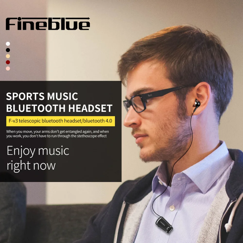 Выдвижной Fineblue F-V3 мини беспроводной драйвер auriculares fone стерео Bluetooth гарнитура клип Бег Наушники для телефонов