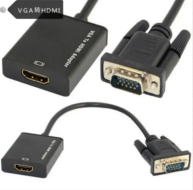 (50 шт./лот) 1080P VGA папа HDMI мама выход видео AV аудио адаптер конвертер кабель 15 см для