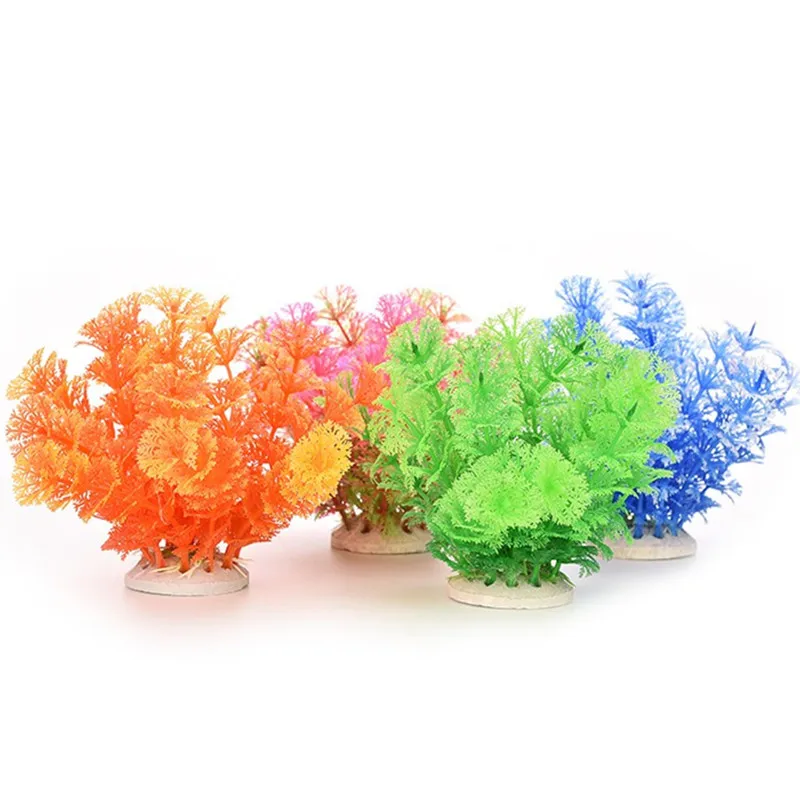 

New Plastic Cute Artificial Green Grass Colorful Underwater Plant Fish Tank Aquarium Decoration Oranment Decor Plant Hot
