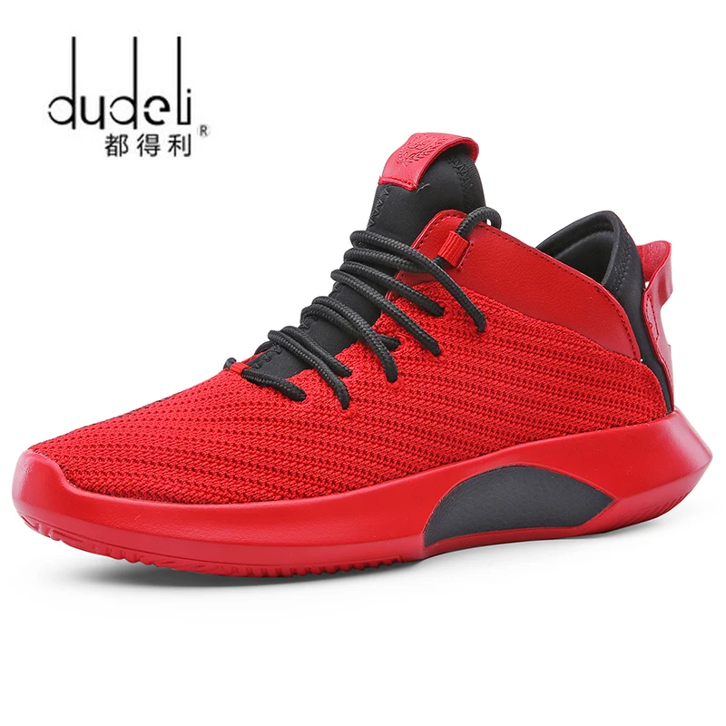 

DUDELI Hot Light-weight Running Shoes Men Sport Shoes SMART CHIP Mens Black Sneakers Breathable Man Shoes White/Blue