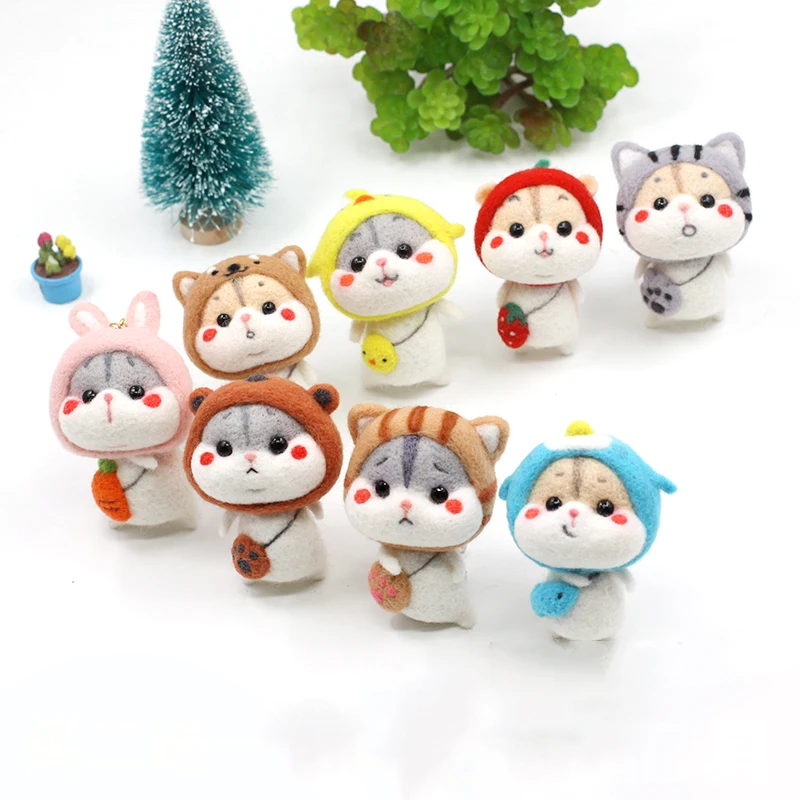 

Wool felt prick pokes fun to decompress small toy lovers doll material package creative embroidery handmade diy Hamster