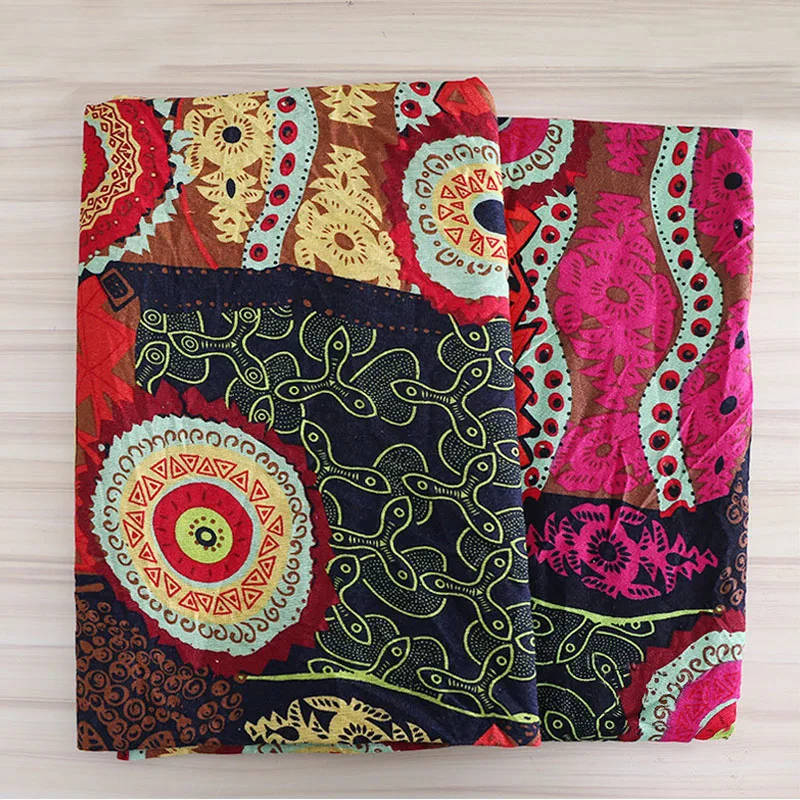 

Bohemia Cotton Linen Printed Fabric Handmade Hometextile Fabric Cloth For Sofa Tablecloth Bag Cushion Material Crafts Decoration