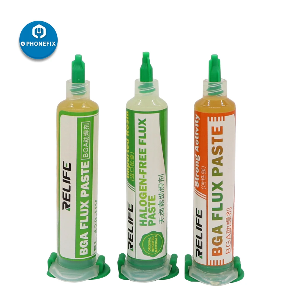 

Strong activity Halogen free Relife BGA Flux Paste 10CC RL-420 RL-421 RL-422 Soldering Paste Flux BGA SMD PGA PCB Repair Flux