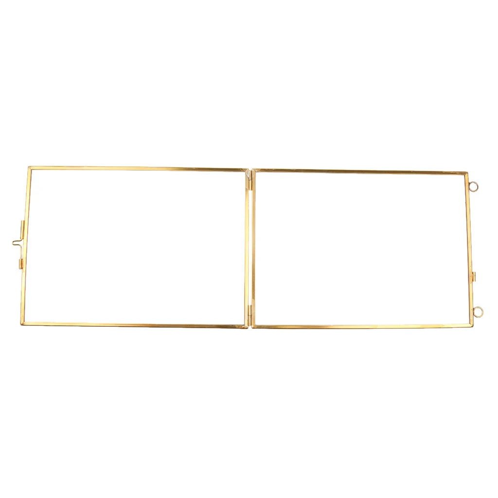 Rustic Antique Brass Glass Frame - 5 x 7' Landscape Portrait Photo Frame