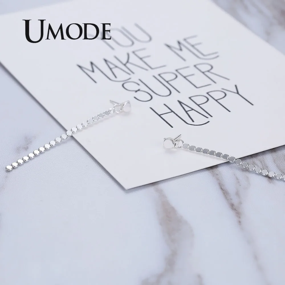 UMODE корейские свадебные 925 пробы Серебряные длинные висячие серьги для женщин модные ювелирные изделия аксессуары kolczyki srebrne 925 ULE0271