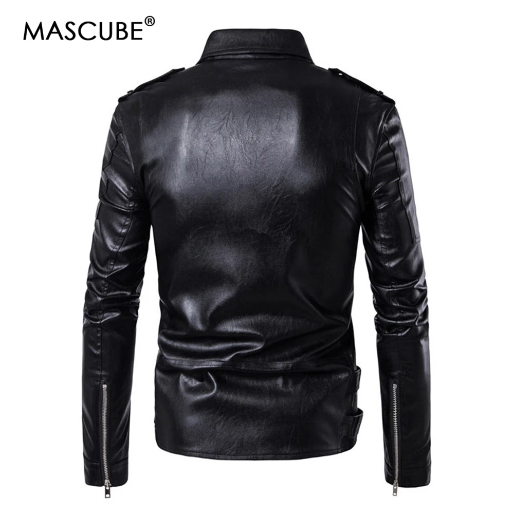 MASCUBE 2019 мужские кожаные куртки зима осень мотоциклетные байкерские пальто из