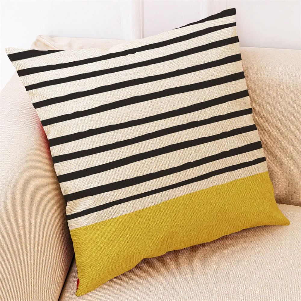 Buy 45cm x 45cm Cushion Yellow Style Throw Pillowcase