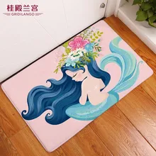 Розовый Русалочка Принцесса нескользящий коврик для ванной комнаты белокурые девичьи коврики напольный коврик дверной игровой ковер для детей спальня автомобиль открытый Прямая поставка