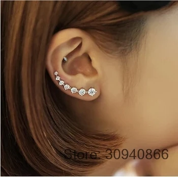 

New 2019 High Quality Super Shiny Zirconia 925 Sterling Silver Stud Earring for Women Fine Jewelry Wholesale Gift