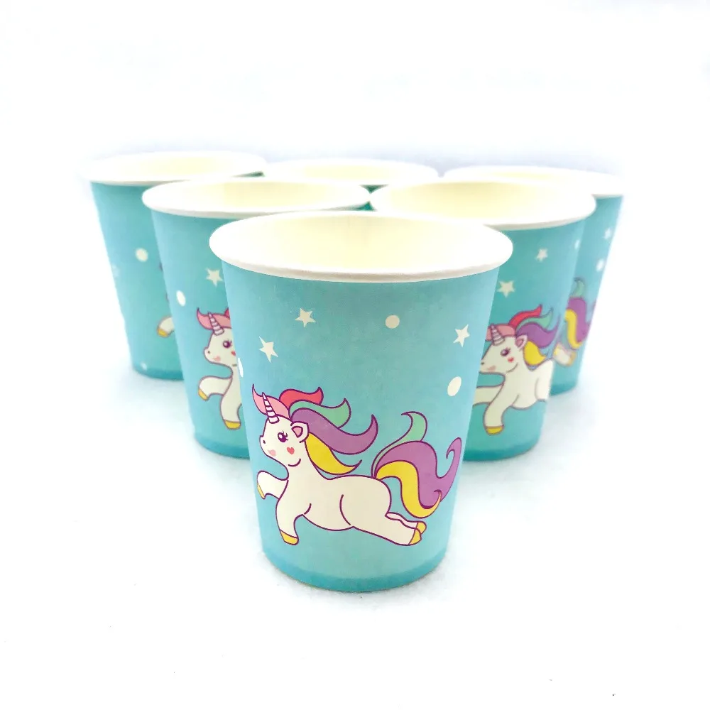 10pcs/set Unicorn Party Supplies Cup Cartoon Party For Children/Boys Happy Birthday Decoration Batman Party Supplies Favors