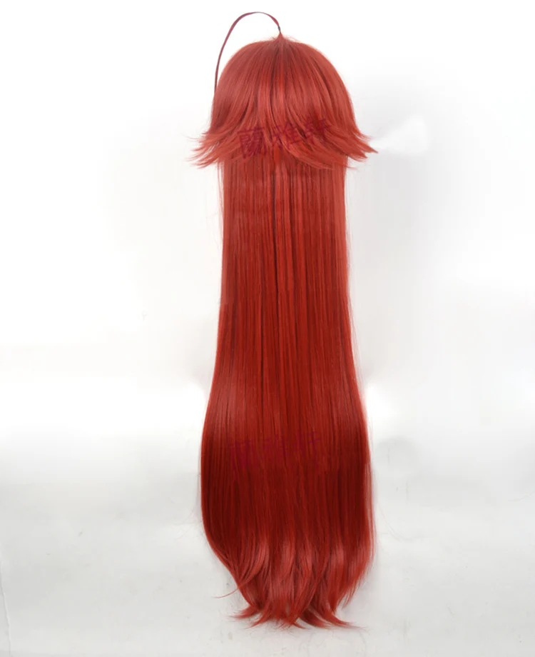 Фото Парик для косплея старшей школы DxD Rias Gremory длиной 100 см, цвет красного вина, термостойкие волосы, костюм для косплея + бесплатная шапочка для парика №5