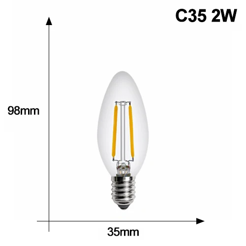 YNL лампада светодиодный светильник E14 220V ampolletas Bombillas светодиодный светильник в форме свечи холодный теплый белый luz лампада de светодиодный светильник - Испускаемый цвет: C35 2W