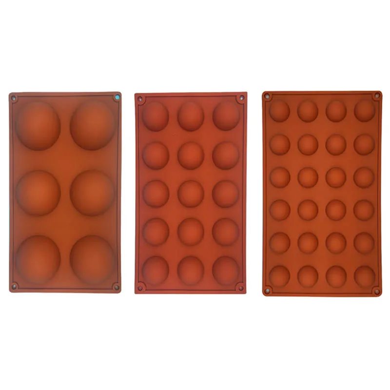

Food Grade Chocolate Candy Mold 6/15/24 Holes Hemisphere Shape Kitchen Gadgets Baking Accessories Bakeware Cake Fondant Mould