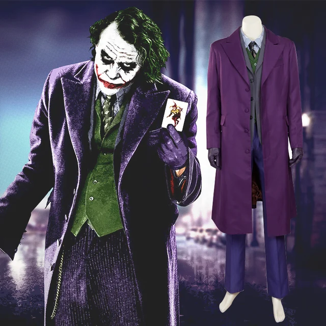 newest batman dark knight joker suit outfits classic halloween cosplay movie hero cosplay custome customized size
