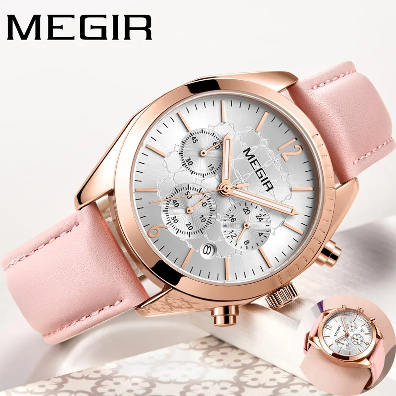 

MEGIR Watch Women Top Brand Luxury Chronograph Date Female Clock Classic Fashion Quartz Lady Wristwatch relogio feminino 2115