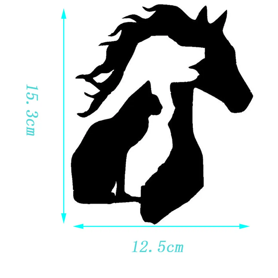 12.515.3CM ANIMAL LOVER Horse Dog Cat Car Sticker Vinyl Decal Funny Cartoon Car Accessories (7)