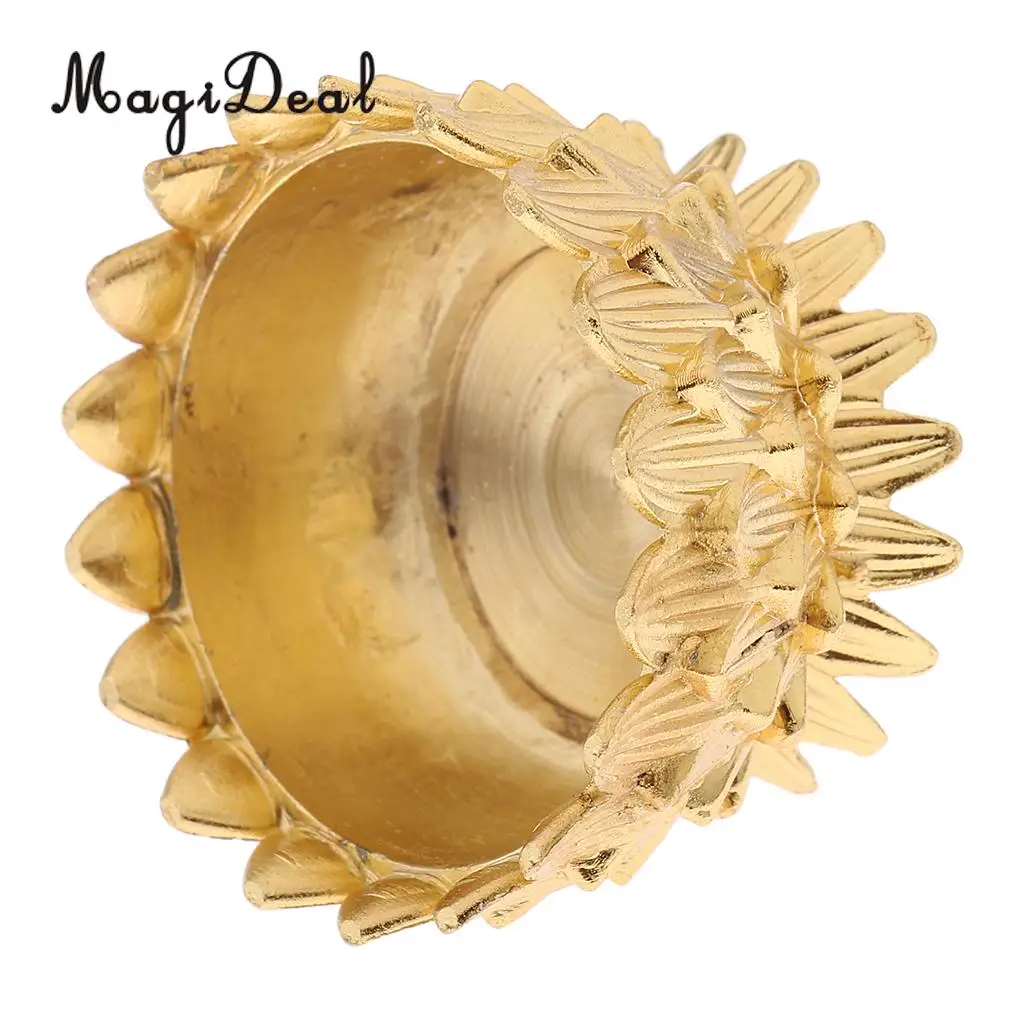 MagiDeal New Hot 1Pc Lotus Flower Shape Butter Lamp Candle Holder Tibetan Butter Brass Oil Lamp for Buddha Pray Craft Home Decor