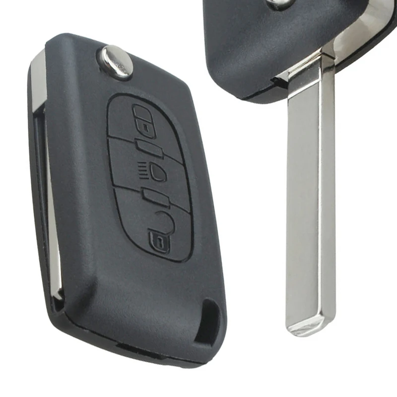 

3 Buttons Black Entry Car Replacement Key Auto Remote Fob Shell Case for CITROEN Peugeot C2 C3 C4 C5 C6 C8 SG