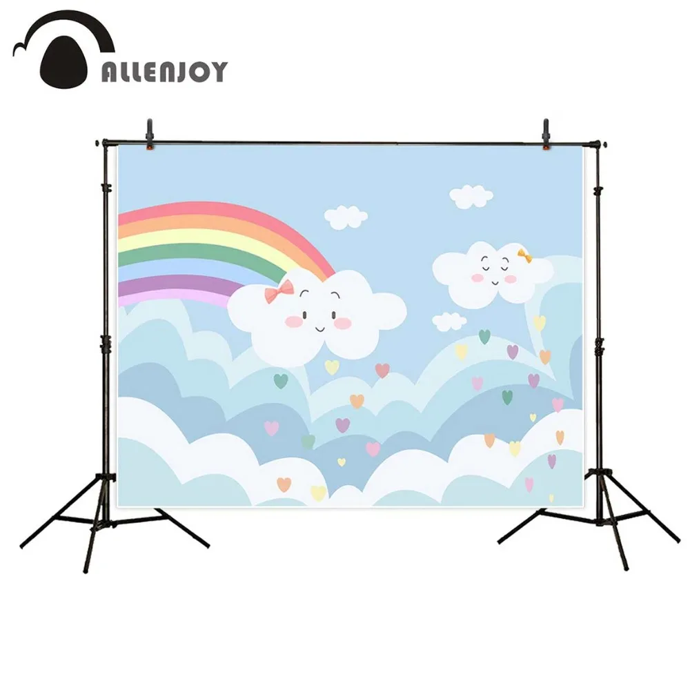 Allenjoy фоны для фотосъемки Радуга Облака красочные сердца милый фон детей малыша |