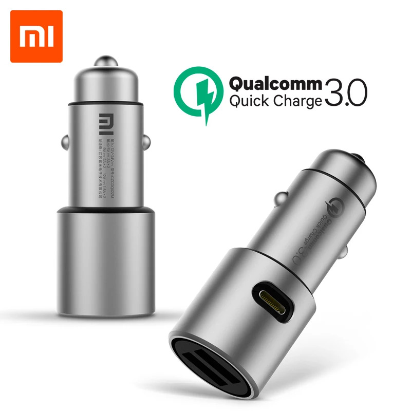 Оригинальное автомобильное зарядное устройство для Xiaomi Quick Charge 3 0 Xiomi 5 V/3A Dual USB 9 V/2A