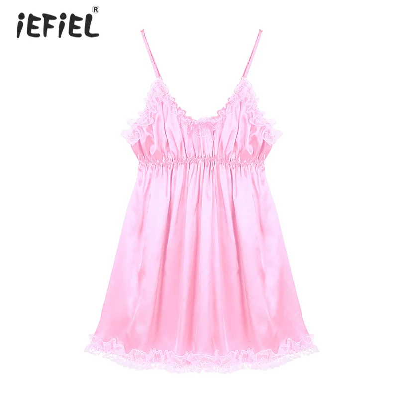 Сексуальное мужское искусственное платье ночное белье Babydoll регулируемое