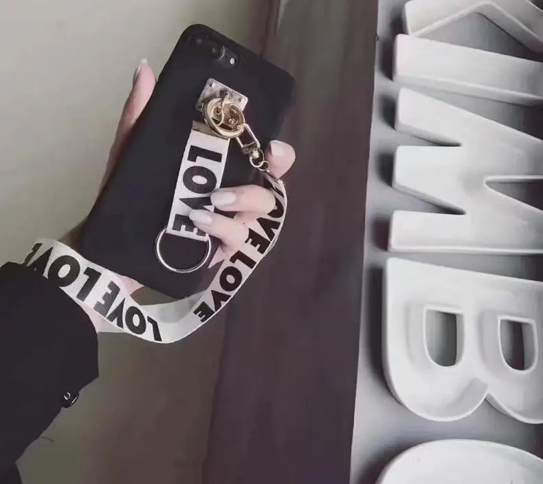 7 plus Чехол для мобильного телефона с надписью love и ремешком на шее чехлы iphone X 8 5s se 6
