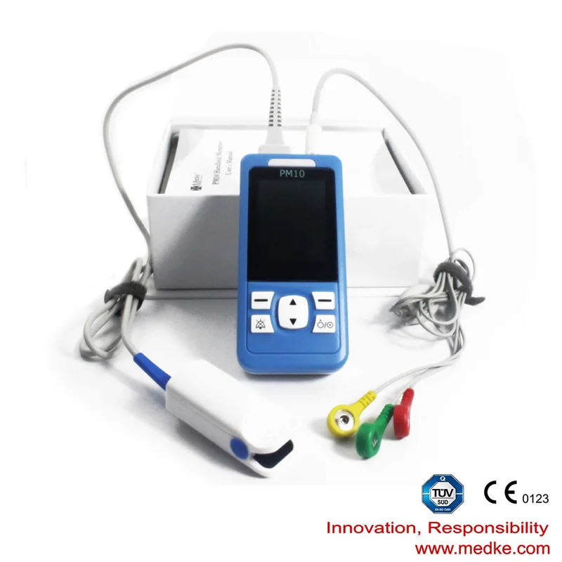 

Handheld Pulse Oximeter Medical Portable Pulse Oximete with PR 3 Channels ECG Holter EKG Holter Monitor 16 hours ECG Recorder