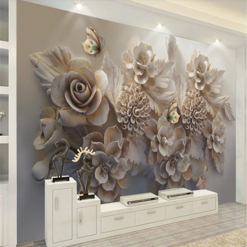beibehang Beautiful three dimensional relief 3D flower butterfly TV