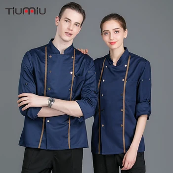 

Chef Kitchen Cook Work Jackets Unisex Mesh Patchwork Adjustable Long Sleeve Double Breasted Sushi Bakery Restaurant Chef Coat